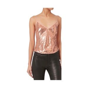 Fleur du Mal Shimmering Pink Sequin Camisole